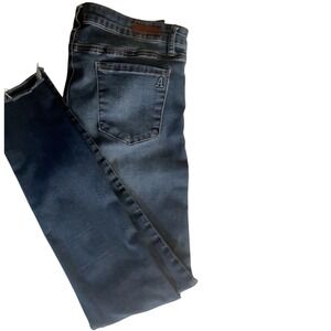 Articles of Society Womens Dark Wash Denim Skinny Jeans 30" Waist Raw‎ hem EUC